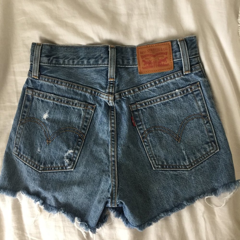 Levi's Blue Denim Wedgie Jean Shorts